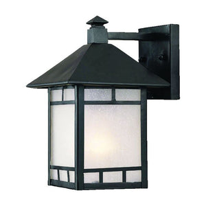 Petite Matte Black Frosted Glass Lantern Wall Light