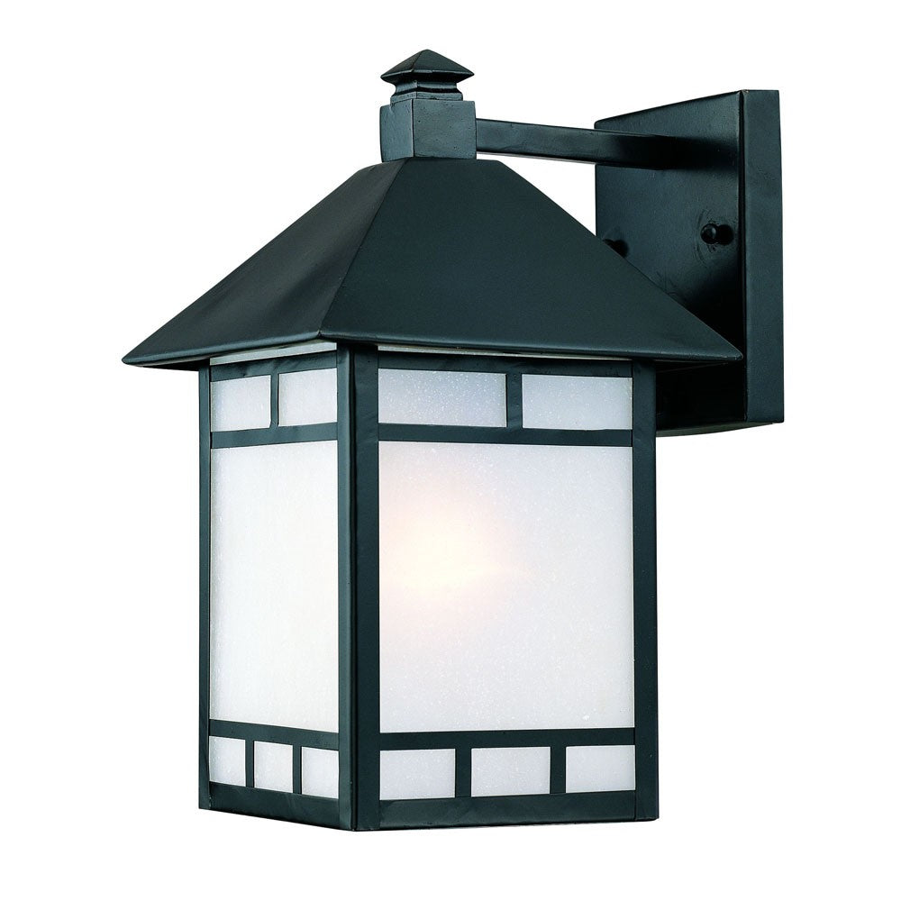 Matte Black Frosted Glass Lantern Wall Light - 99fab 