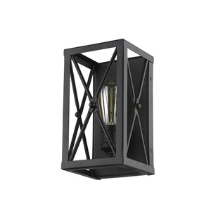 Matte Black Metal Geometric Wall Light