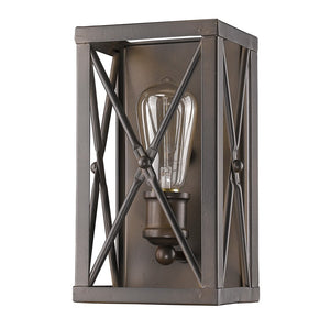 Antique Bronze Metal Geometric Wall Light