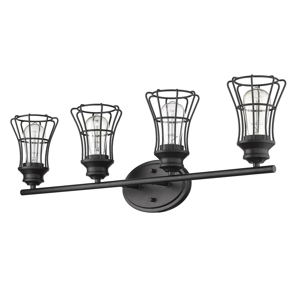 Piers 4-Light Matte Black Vanity - 99fab 