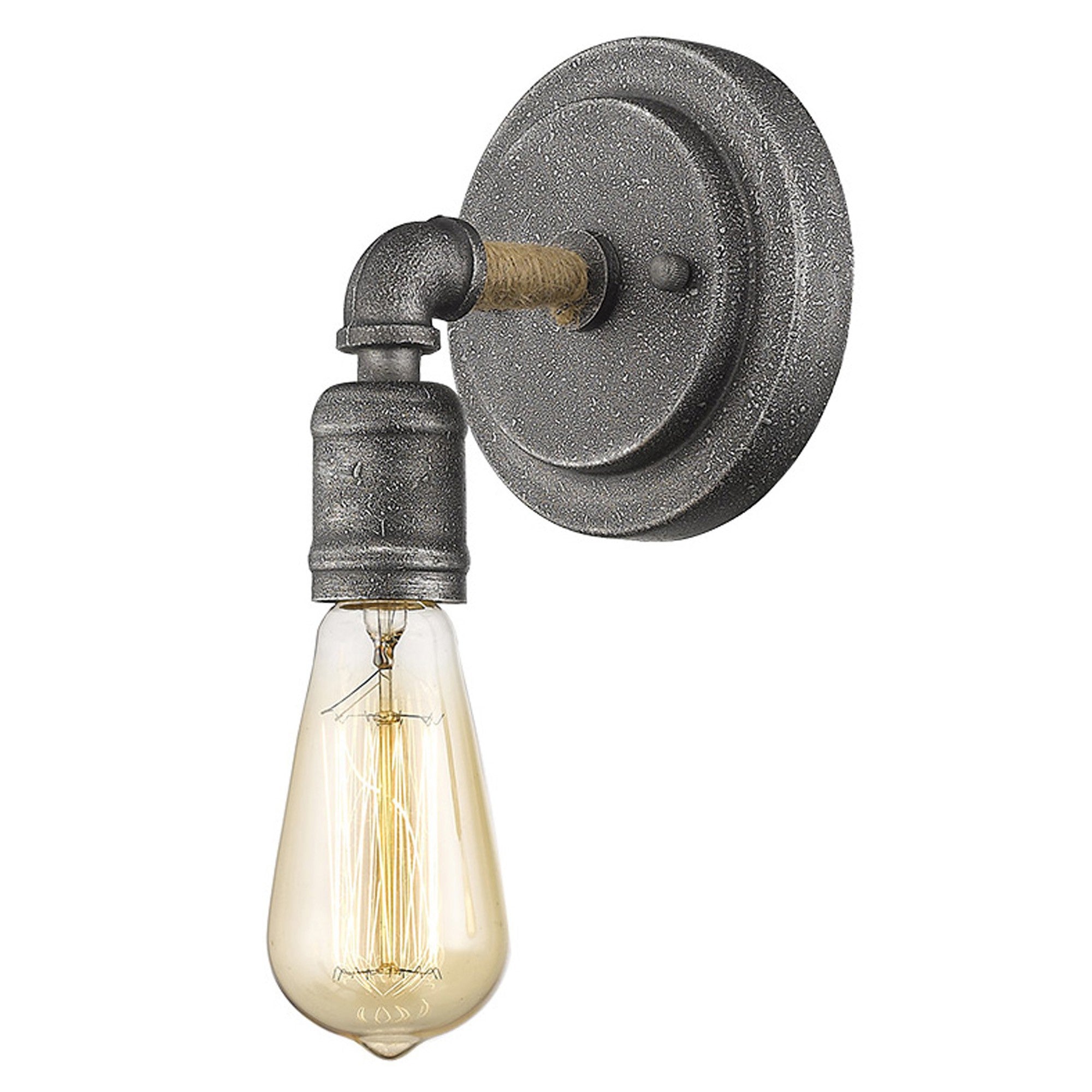 Industrial Textured Gray Wall Light