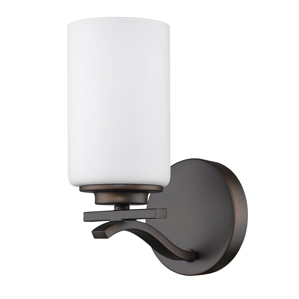 One Light Bronze and Glass Wall Sconce - 99fab 