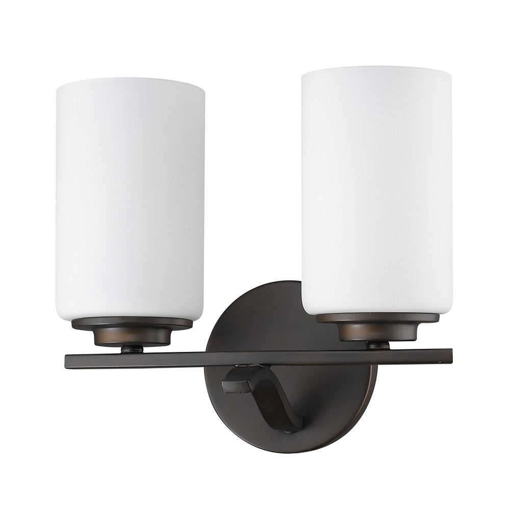 Two Light Bronze and Glass Wall Sconce - 99fab 