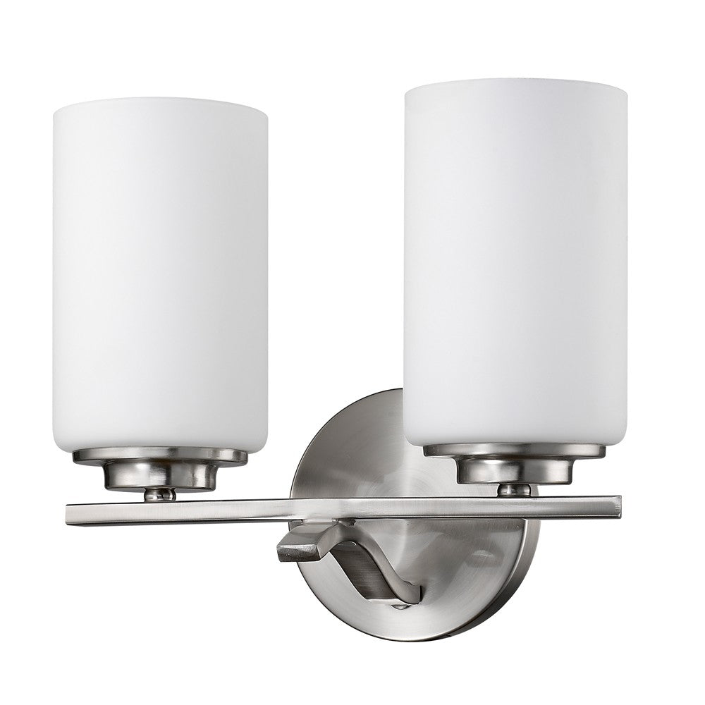 Two Light Silver and Glass Wall Sconce - 99fab 