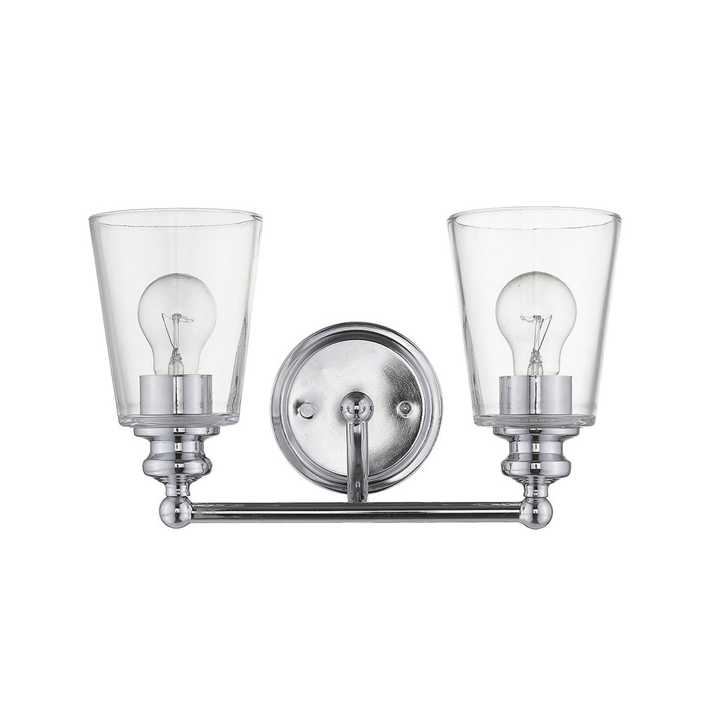 Two Light Silver Glass Shade Wall Sconce - 99fab 