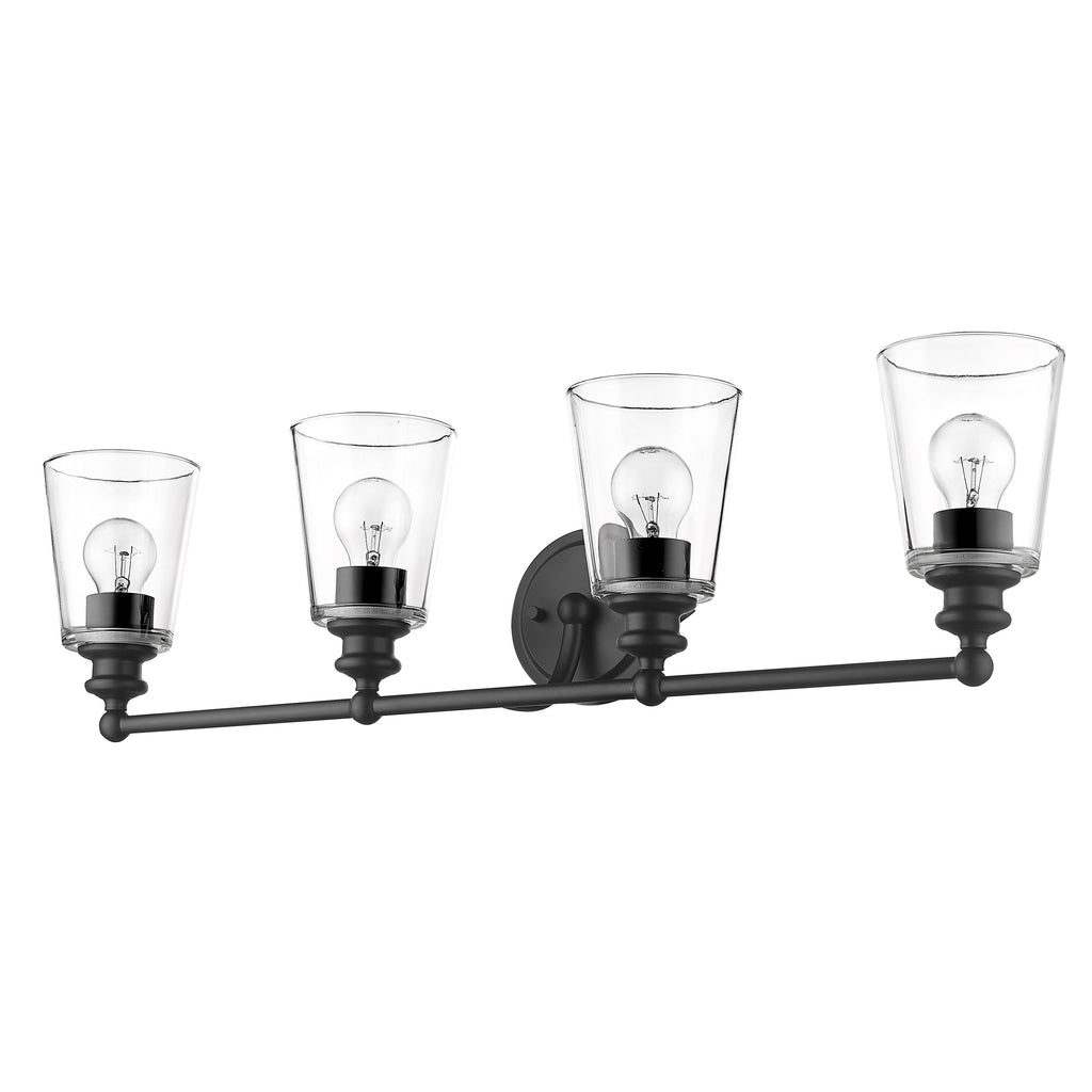 Ceil 4-Light Matte Black Vanity - 99fab 