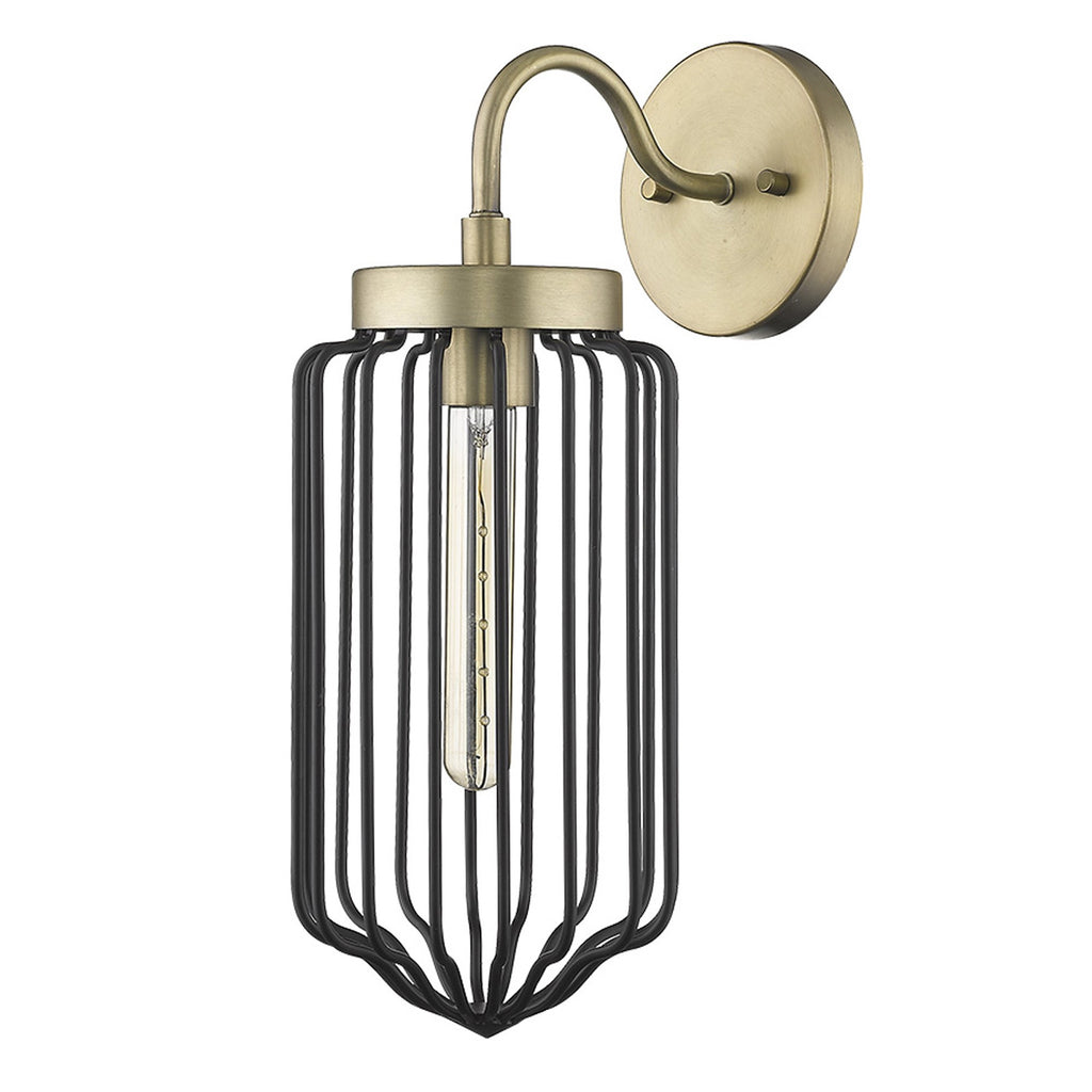Gold and Black Metal Cage Wall Sconce - 99fab 