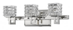 Coralie 3-Light Polished Nickel Sconce With Pressed Crystal Shades