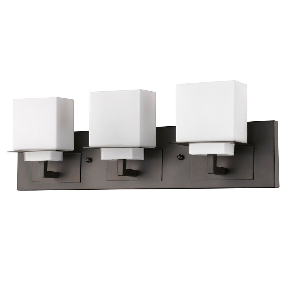 Rampart 3-Light Oil-Rubbed Bronze Vanity Light With Etched Glass Shades - 99fab 
