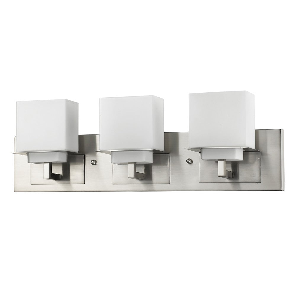 Rampart 3-Light Satin Nickel Vanity Light With Etched Glass Shades - 99fab 