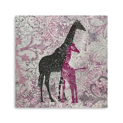 Exotic Pink Giraffes Unframed Print Wall Art