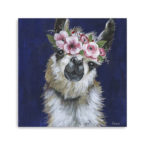 Watercolor Flower Llama Unframed Print Wall Art - 99fab 