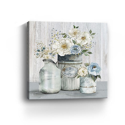 Rustic Grey Flowers Unframed Print Wall Art - 99fab 