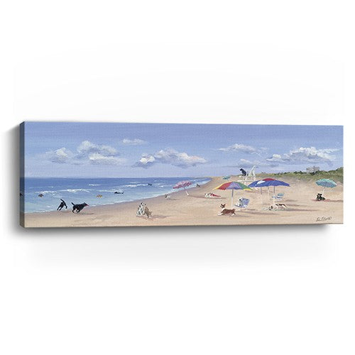 Small Dogs Playing at the Beach Canvas Wall Art - 99fab 