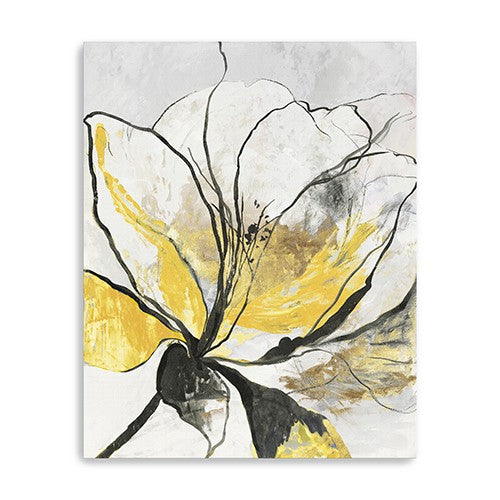 Modern Yellow And Black Flower Unframed Print Wall Art - 99fab 