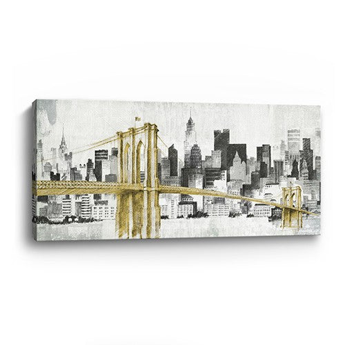 Nyc Golden Bridge Skyline Unframed Print Wall Art - 99fab 