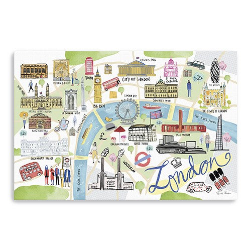 Fun Illustrated London Map Unframed Print Wall Art