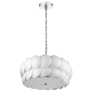 Selene 6-Light Polished Chrome Pendant With Overlapping Frosted White Glass Discs Shade