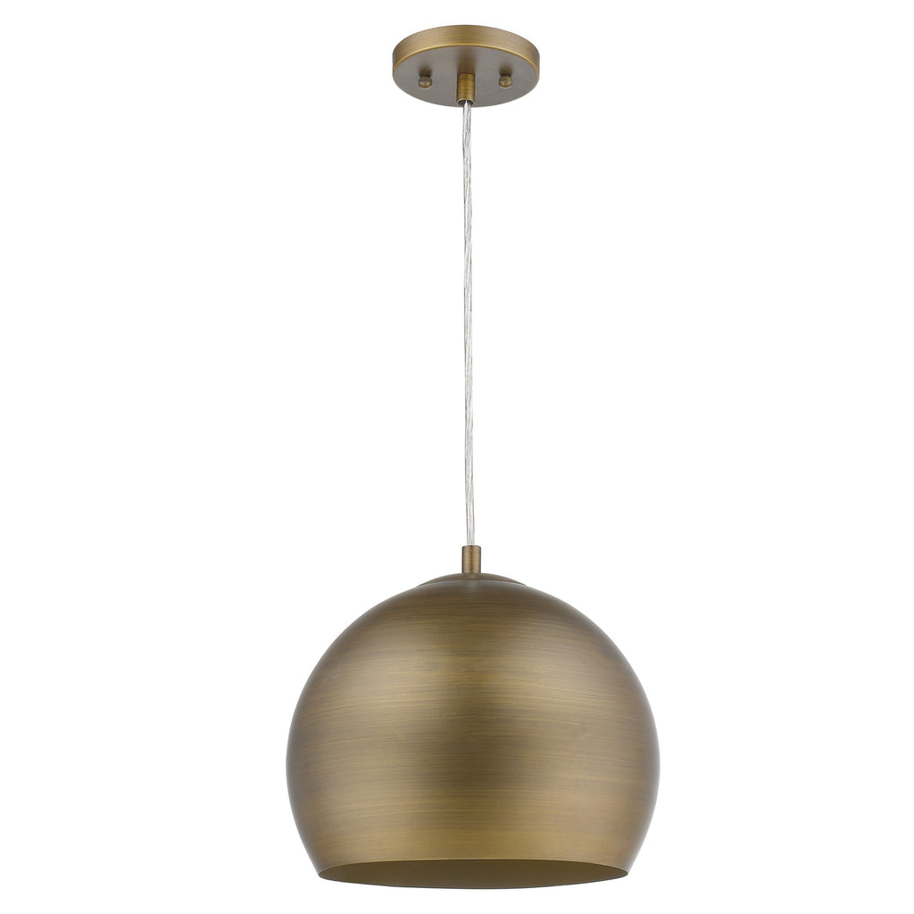 Latitude 1-Light Hand Painted Antique Gold Pendant With Gold Interior Shade - 99fab 