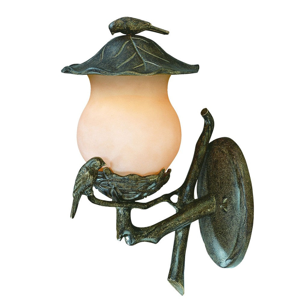 Vintage Black and Gold Bird Detail Lantern Wall Light - 99fab 