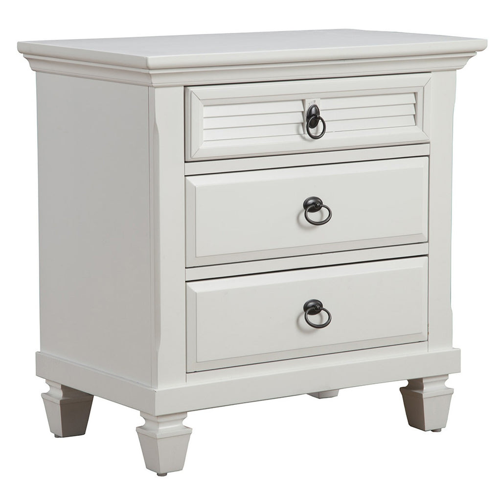 White Plantation 3 Drawer Nightstand - 99fab 