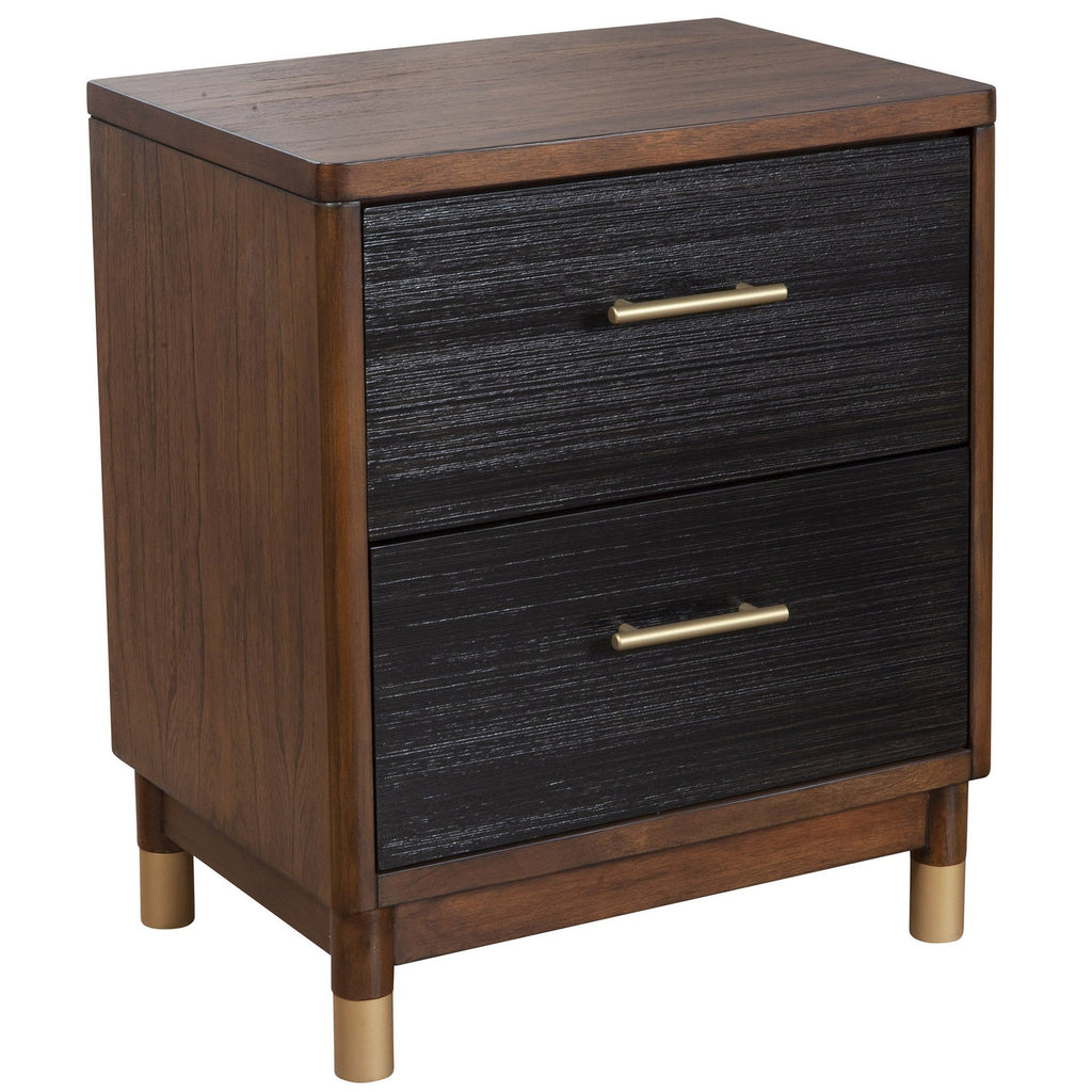 Dark Walnut and Black Mod Drawer Nightstand - 99fab 