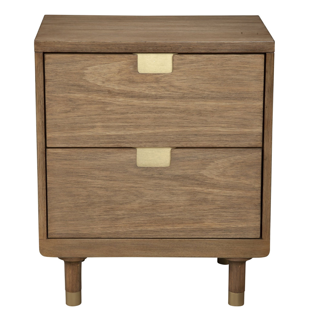 Sandy Brown and Gold 2 Drawer Nightstand - 99fab 