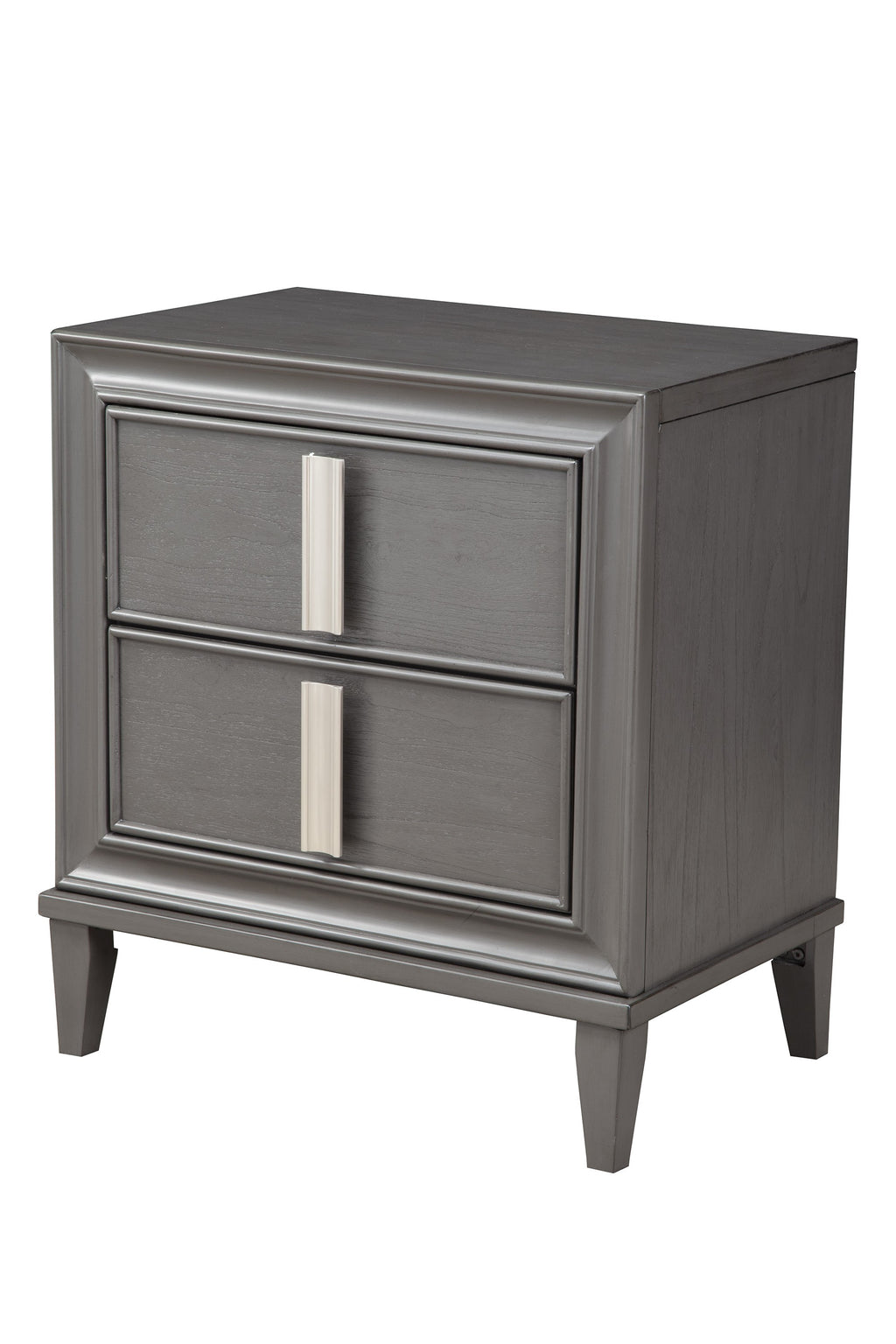 Dark Grey Contemporary 2 Drawer Nightstand - 99fab 