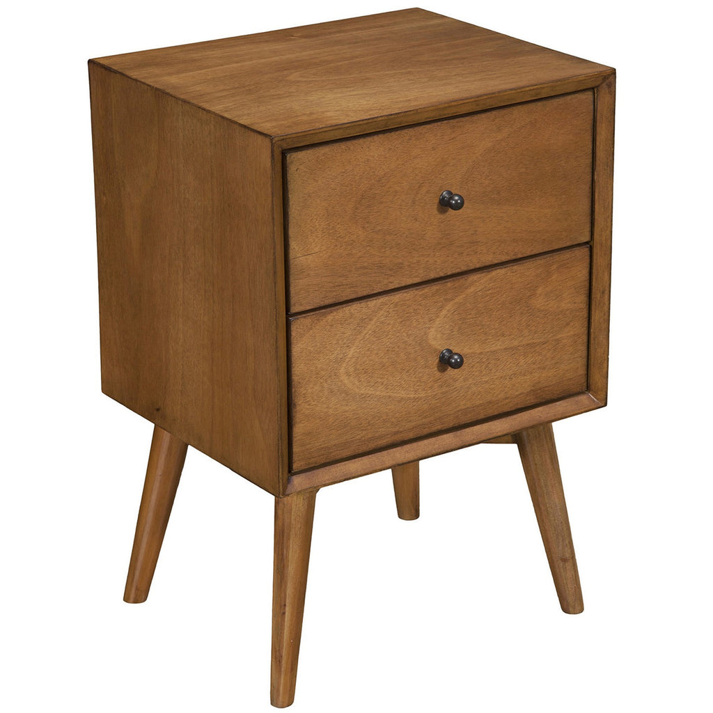 Brown Century Modern Wood 2 Drawer Nightstand - 99fab 