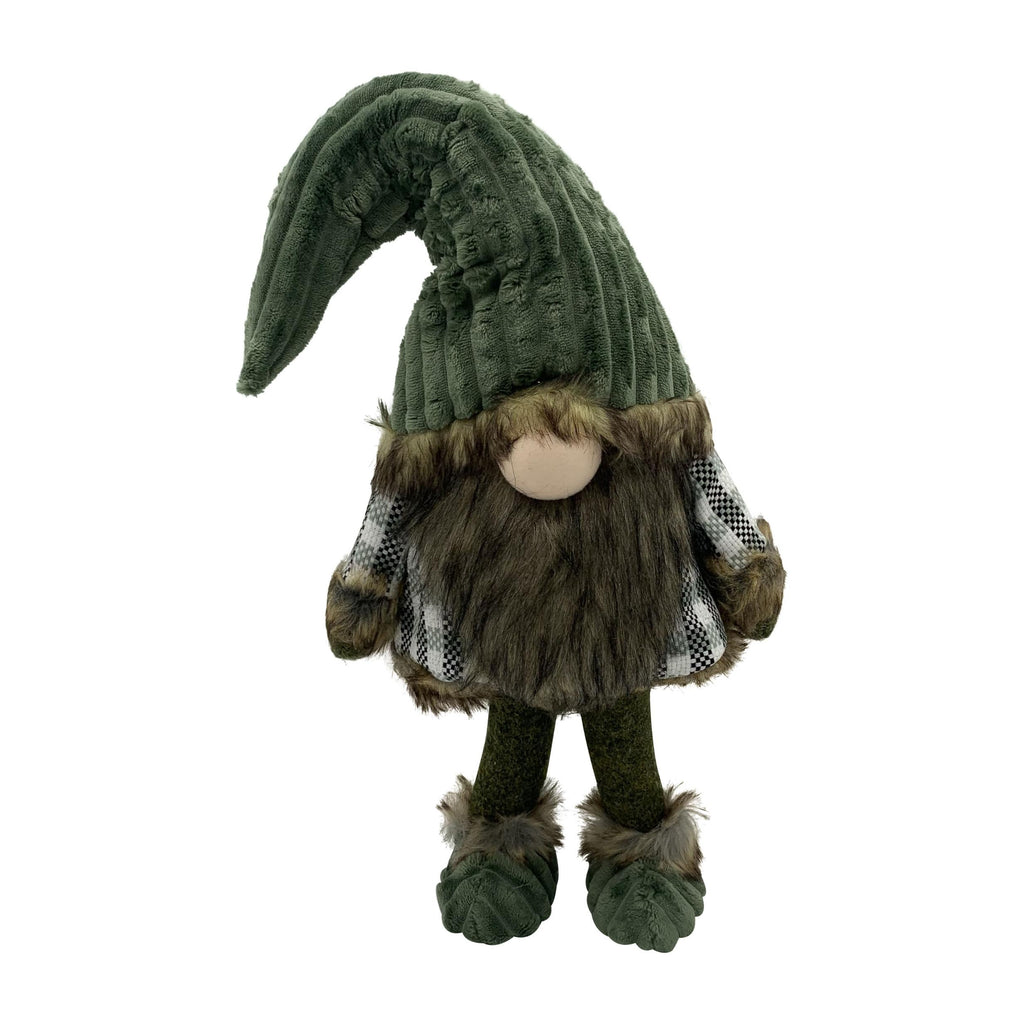 Dark Green and Plaid Fabric Gnome - 99fab 