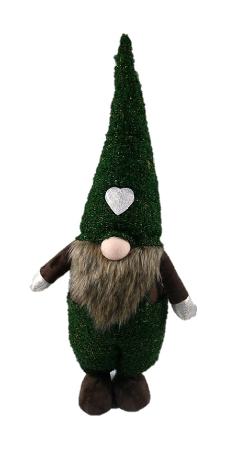 Topiary Dark Green and Brown Standing Gnome - 99fab 