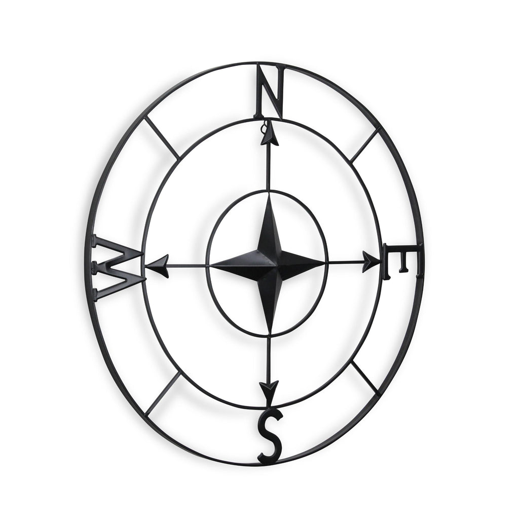 Black Metal Compass Shaped Wall Decor - 99fab 