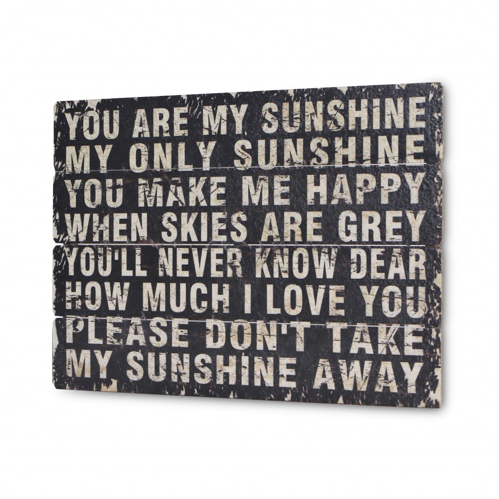 Black Wooden You Are My Sunshine Wall Art - 99fab 