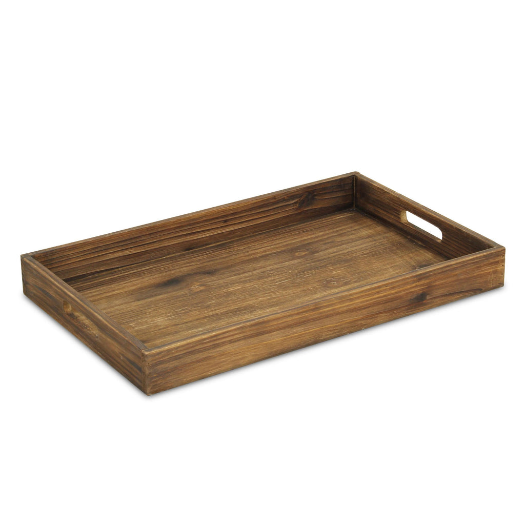 Minimalist Dark Brown Wooden Tray - 99fab 