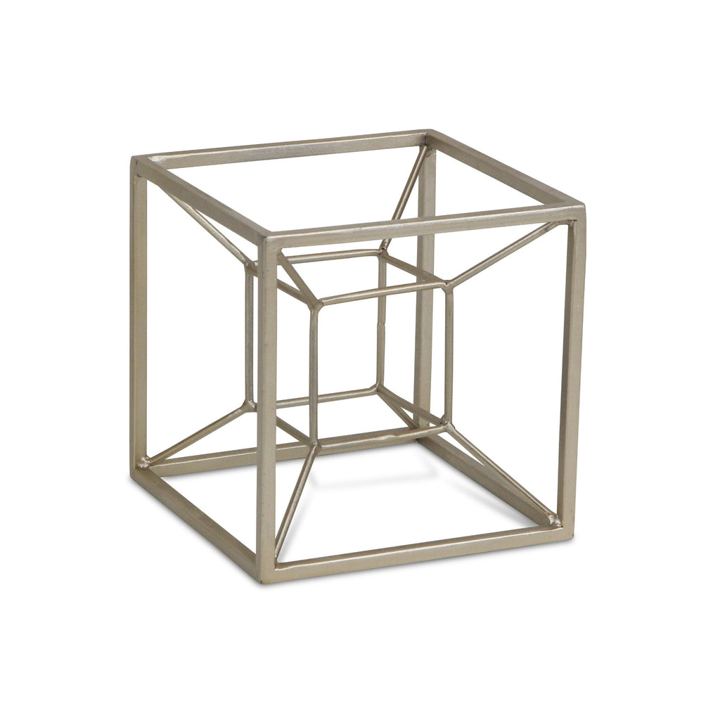 Metal 3D Cube Decorative Sculpture - 99fab 