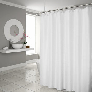 Luxurious White Waffle Weave Shower Curtain