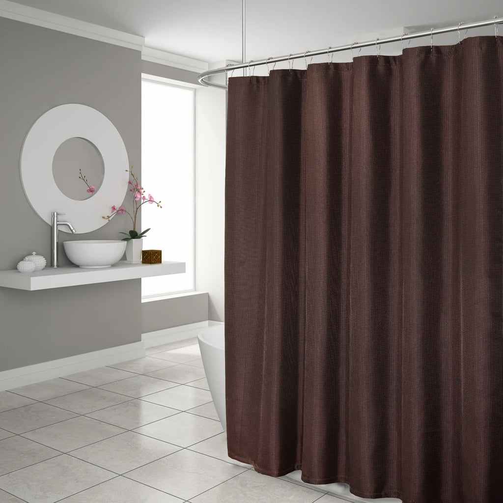 Luxurious Brown Waffle Weave Shower Curtain - 99fab 