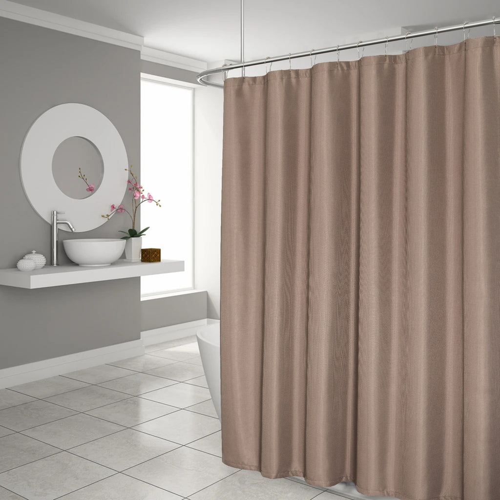 Luxurious Mocha Waffle Weave Shower Curtain - 99fab 