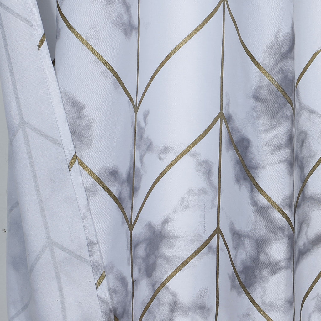 Silver Marble and Geo Pattern Shower Curtain - 99fab 