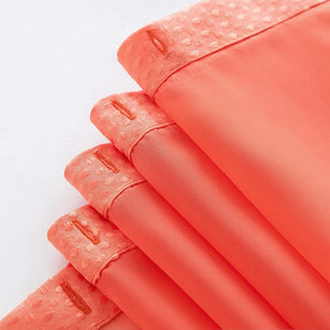 Coral Sheer and Grid Shower Curtain and Liner Set