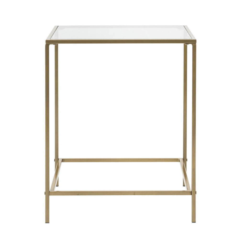 Minimalist Clear Glass and Gold Side Table - 99fab 