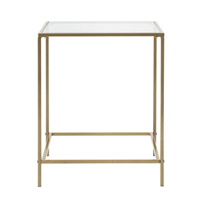 Minimalist Clear Glass and Gold Side Table