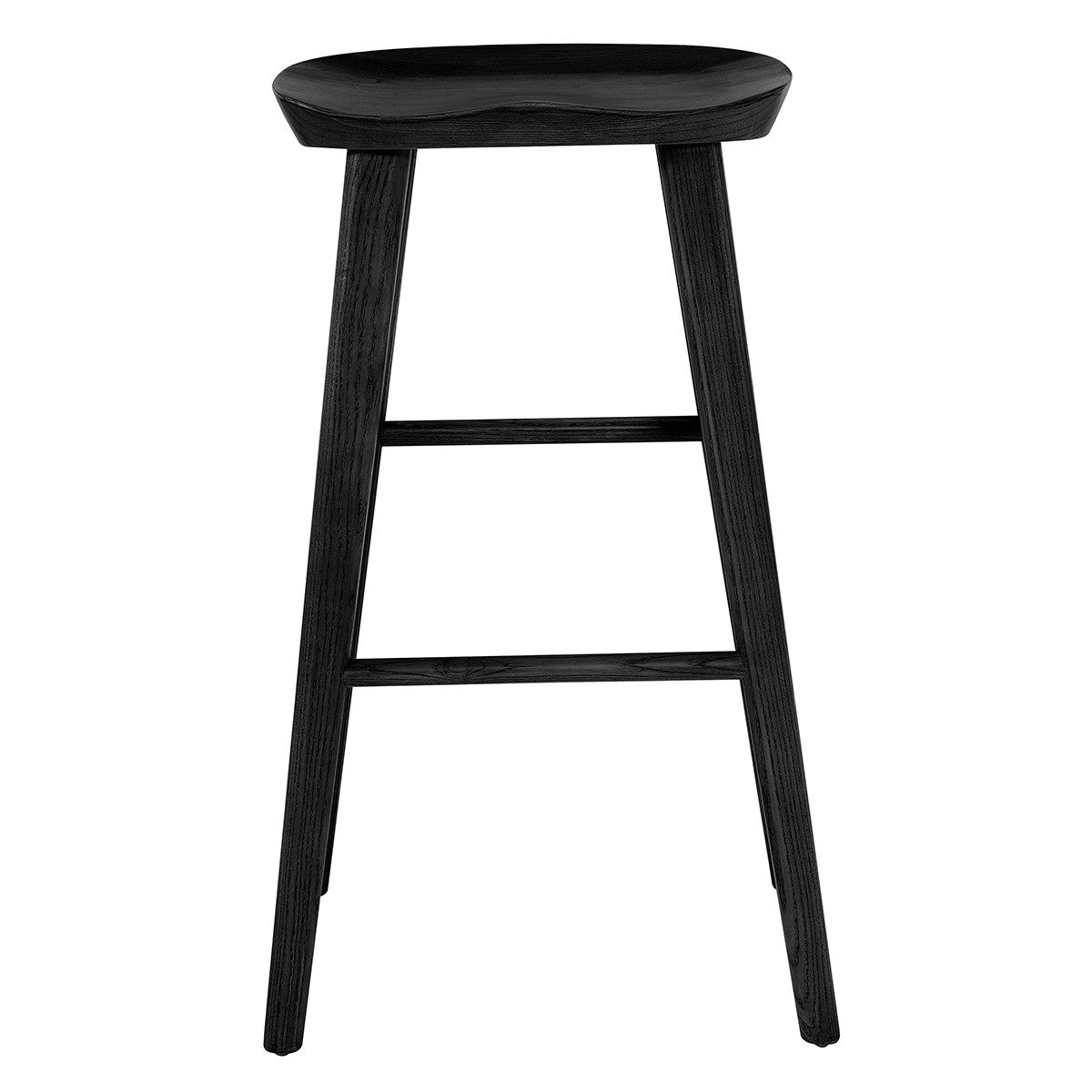 30" Black Solid Wood Bar Stool