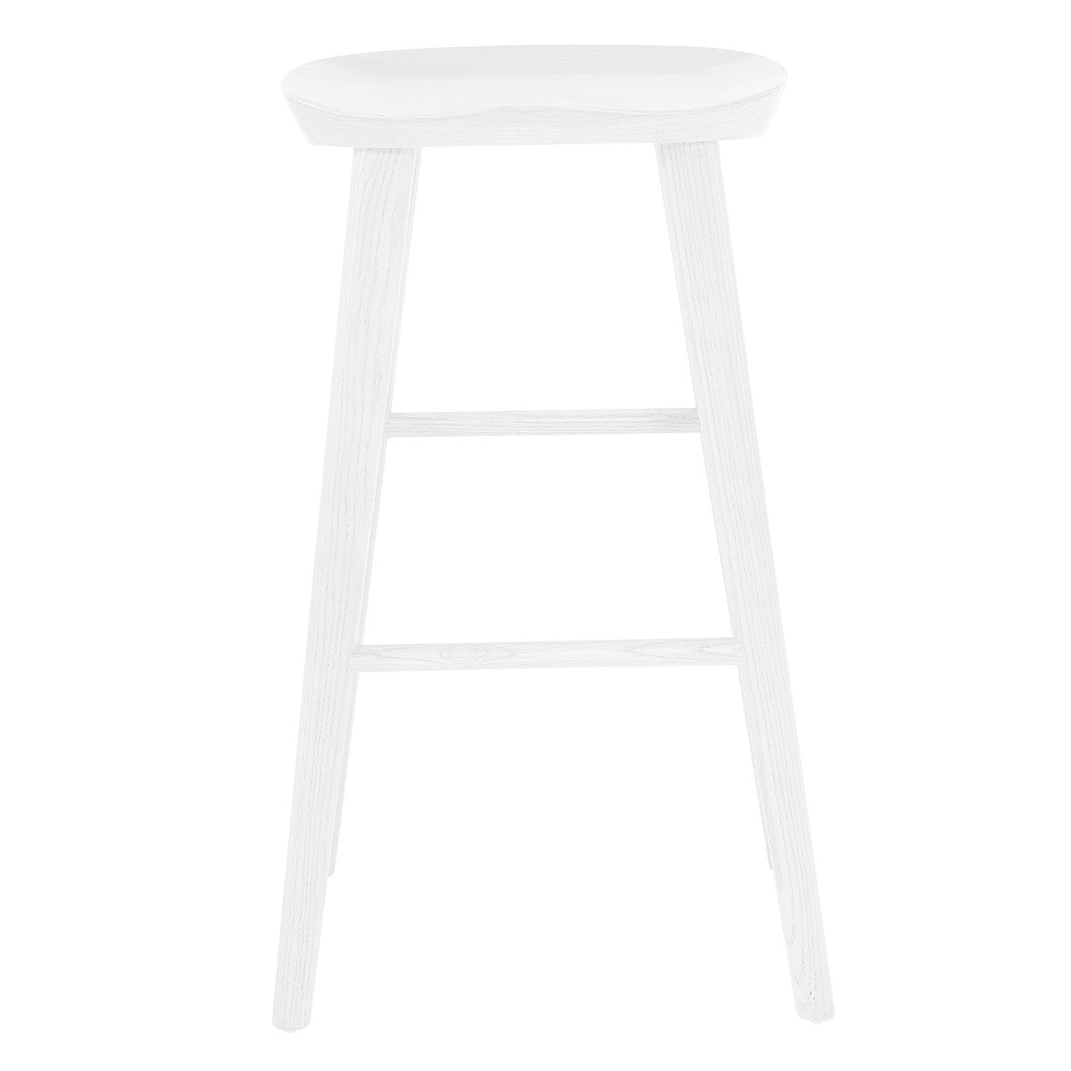 30" White Solid Wood Bar Stool