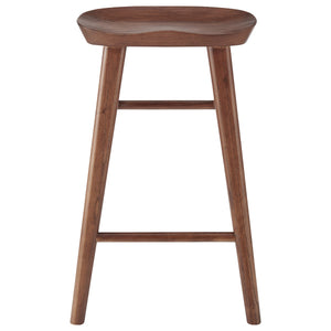 26" Dark Brown Solid Wood Counter Stool