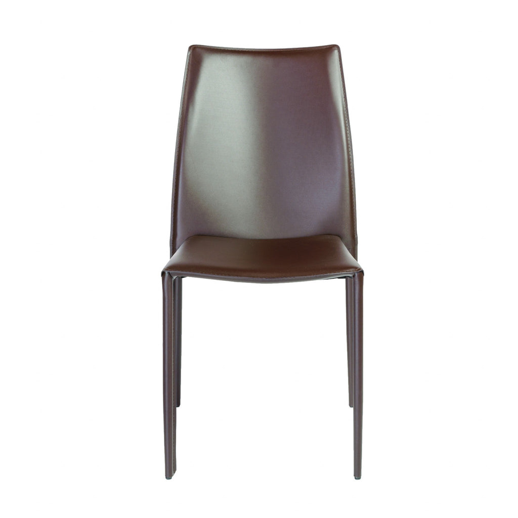 Set of Two All Dark Brown Stacking Chairs - 99fab 