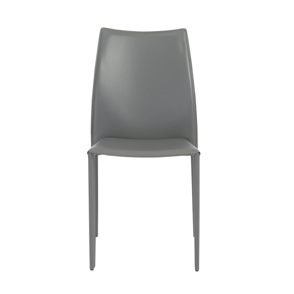 Set of Two Premium All Light Gray Stacking Dining Chairs - 99fab 