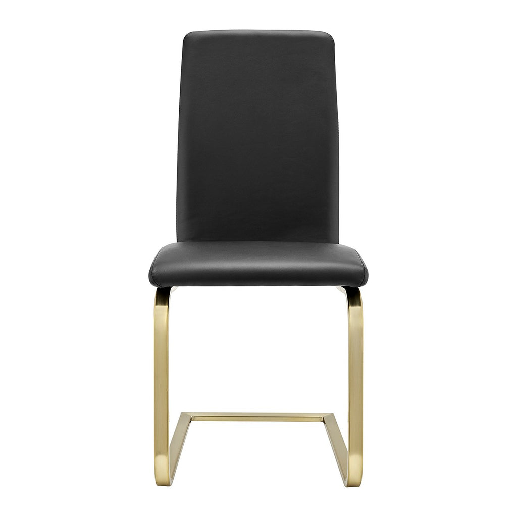 Set of Two Mod Black and Gold Dining Chairs - 99fab 