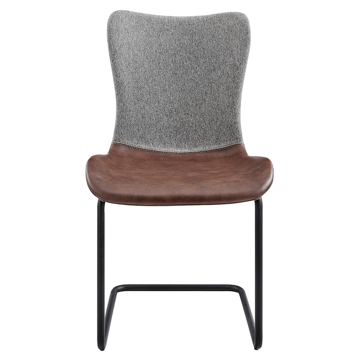 Set of Two Brown Metro Mix Cantilever Dining Chairs